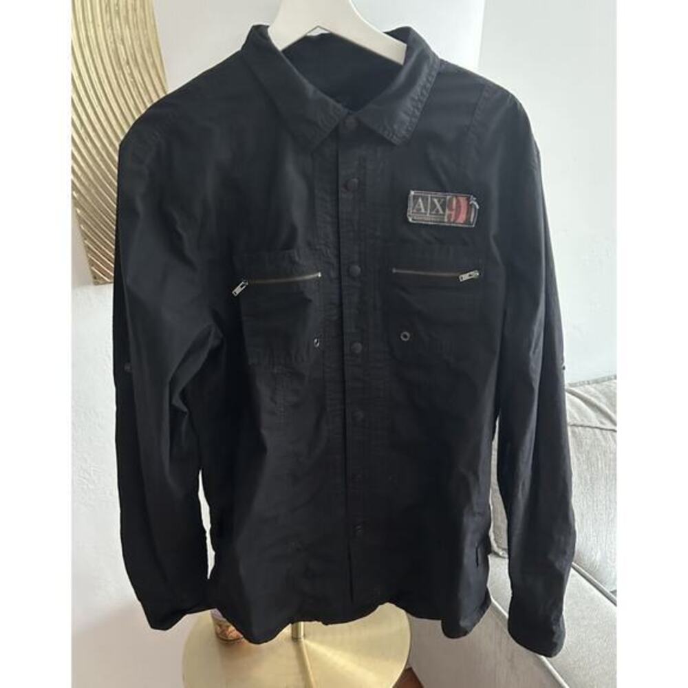Y2K 90’s Armani Exchange Black Shirt Button Down Mens L
